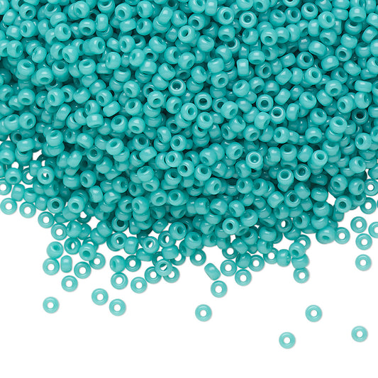 10gr Rocailles Miyuki 11/0 Opaque green turquoise 412