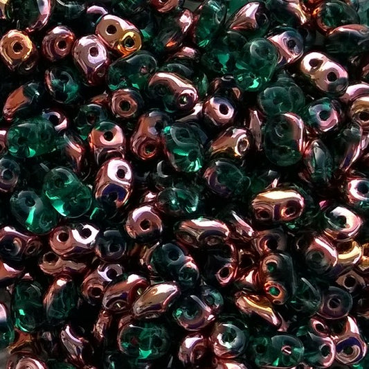 10gr Superduo 2.5x5mm emerald capri gold 50720/27101