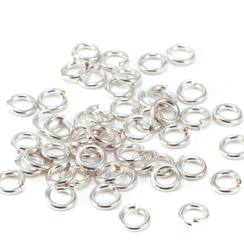 5GR Anneaux de jonctions ouverts 5mm, coloris argent